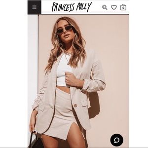 The Freja Blazer Beige size 4 (Princess Polly)